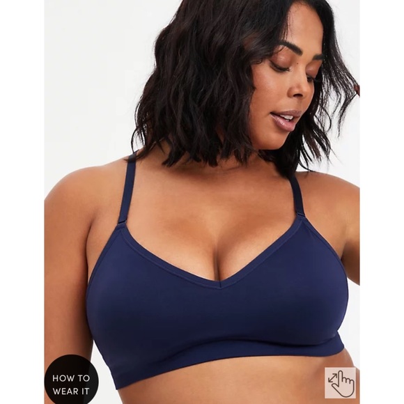 NWT TORRID Navy Racerback Lightly Padded Seamless Flirt Bralette - Picture 2 of 7